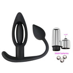 Hollow Thread Silicone Vibrating Anal Plug – product view 5
