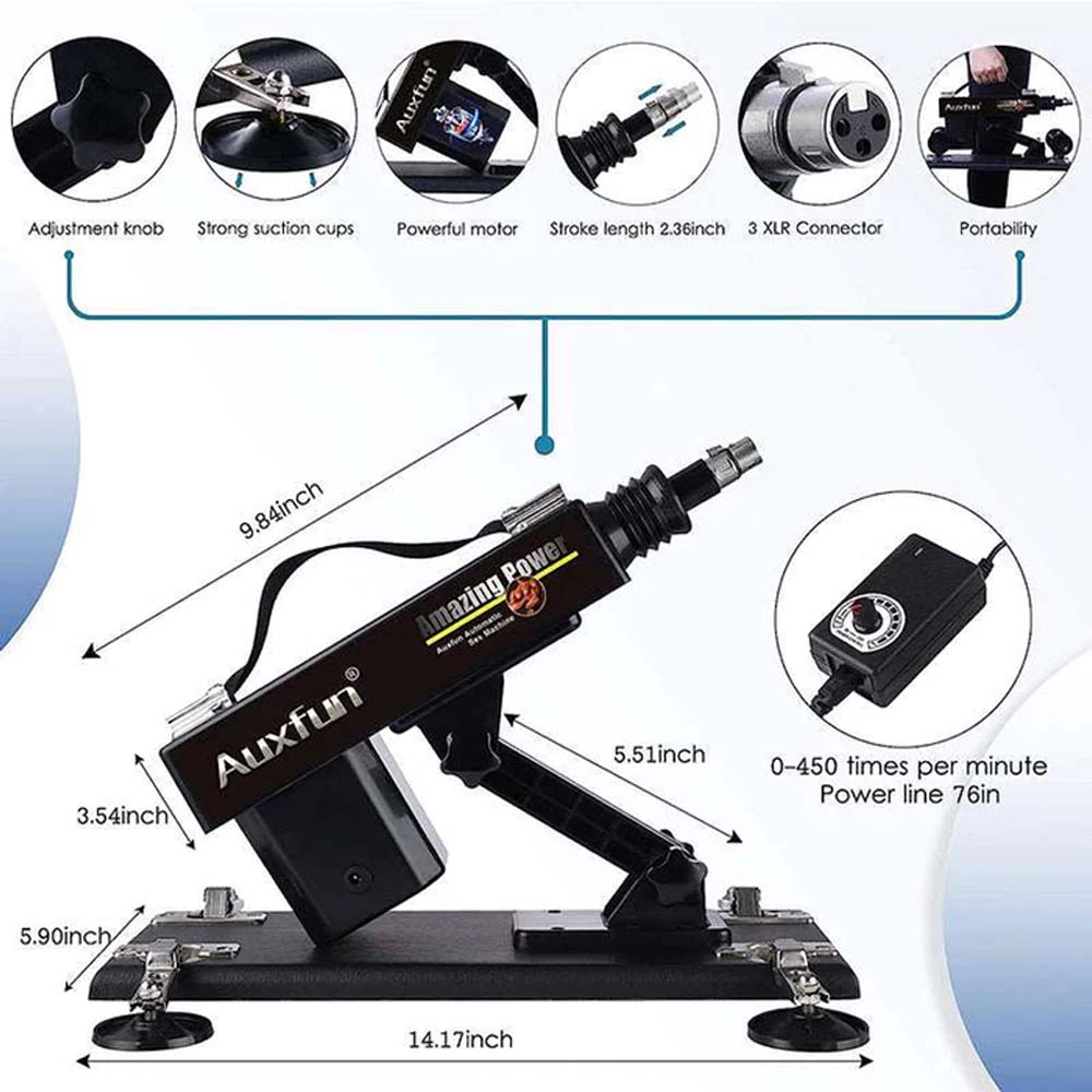 Fully Automatic Telescopic 6-Attachment Push-In Masturbation Machine – product view 6