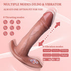 7.5 in 3 in 1 Thrusting Realistic Wearable Dildo Vibrator with Remote Control