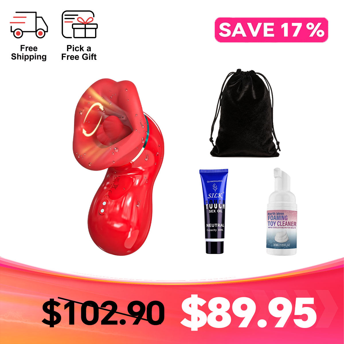 LushMouth Rotating Tongue Suction Massager for Dual