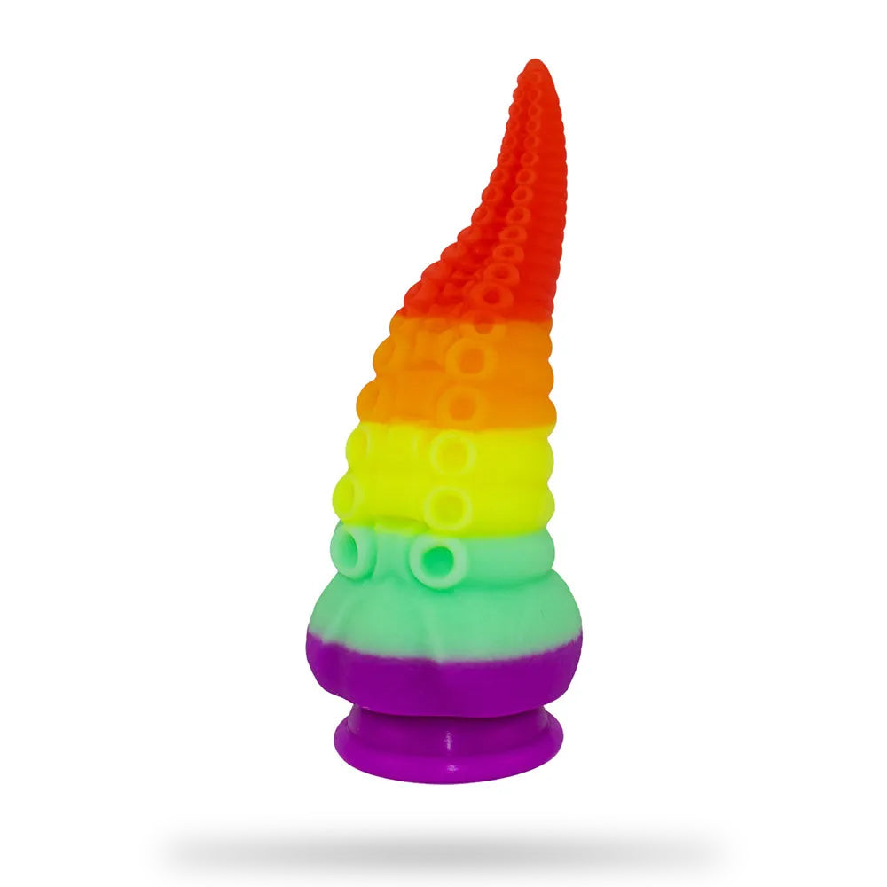 Colorful Tentacle Dildo With Suction Cup Huge Anal Plug 8.66 Inch