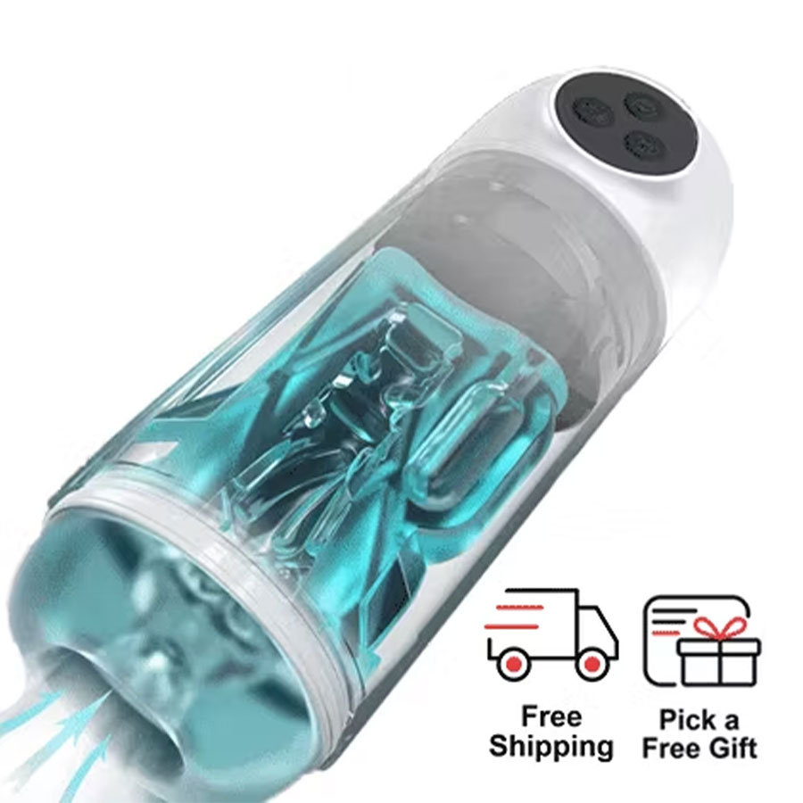 Shakti Suction Male Massager with 10 Suction & Vibration - male masturbator featuring quiet, rechargeable, beginner friendly
