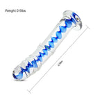 Frozen Sapphire Spiral Glass Dildo G-Spot Sex Toys 6.18 Inch – product view 4