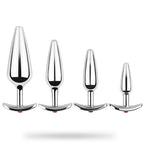 4 PCS Metallic Silver Anal Dilation Anal Plug