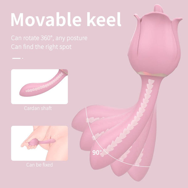 Rose Vibrator Tongue Licking Vibrator Masturbation Stick – product view 3
