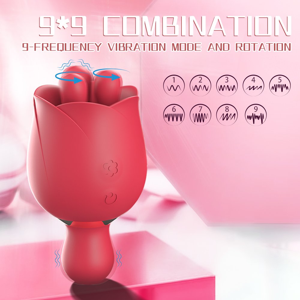 2 in 1 Rose Sex Toy for Women Clit Tongue Licking Rose Vibrator – product view 7