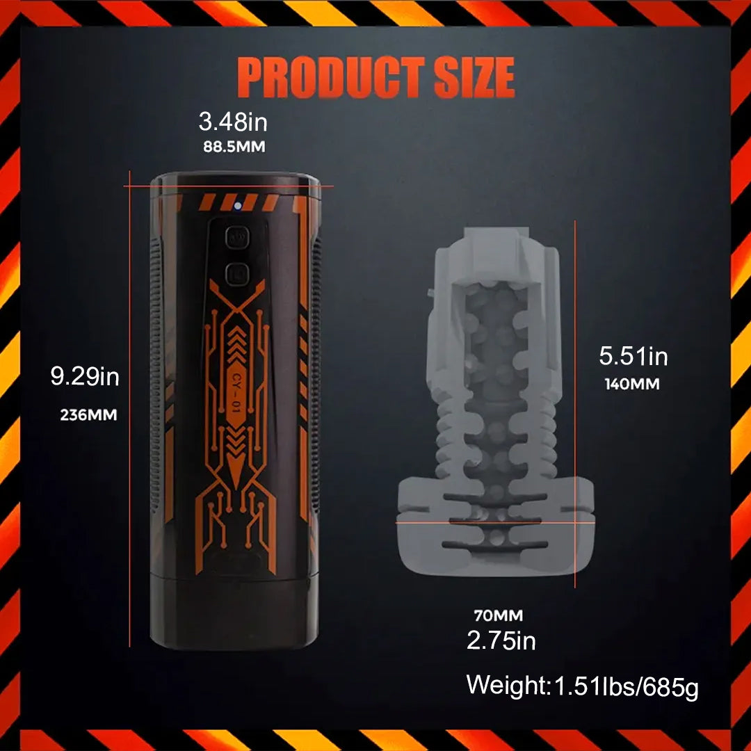 Mecha Warrior Cy-01 3-in-1 10 Vibrating 360°Rotating Male Stroker — product image 8