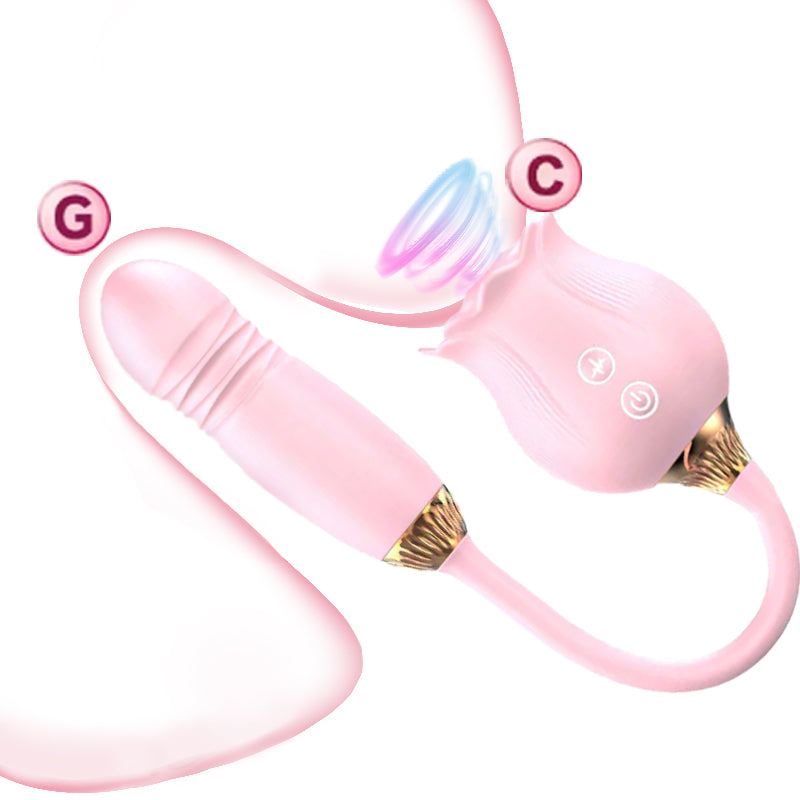 PinkBliss 2-in-1 Rose Suction & Thrusting Premium