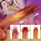 6.3 in 3-in-1 Thrusting 5 Vibrations 42 C Heating Realistic Non-sticky Blush Dildo
