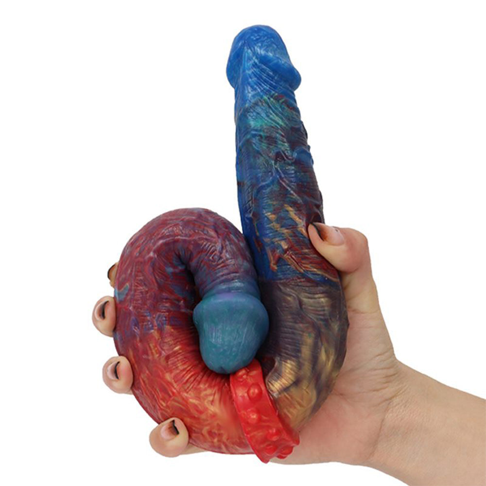 Colorful Double-Ended Liquid Silicone Anal Plug Dildo – product view 4