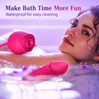 IPX7 waterproof rose toy for easy bath-time cleaning