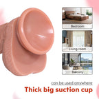 9.3 Inch Double Thickened Allovers Thrusting Dildo Foreskin 9 Inch Dildo