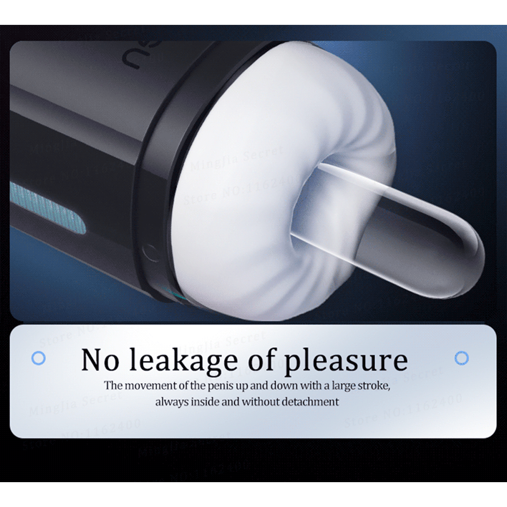 Leten – Black Hurricane Hole - 6 Modes Telescopic Suction Heating Male Stroker – product view 11