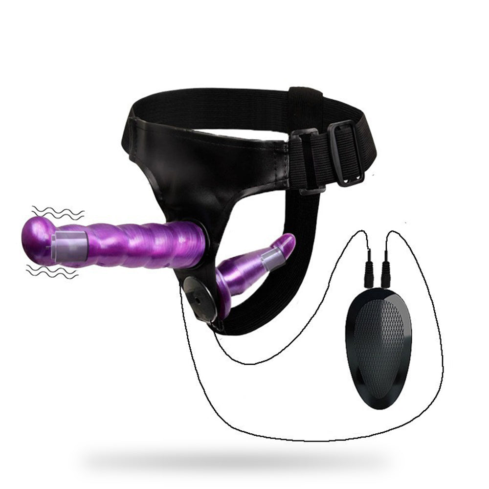Wireless Remote Control Vibrating Bondage Wearable Double-Ended Realistic Silicone Dildo – product view 4