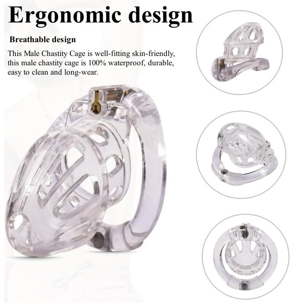 Male Penis Exercise Lightweight Chastity Cage - Adult Sex Toy with 4 Different Size Rings – product view 10