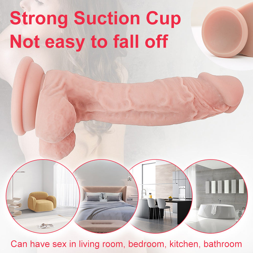 8.7 Inch Real Realistic Texture Allovers Dildo-Thickening Suction Dildo