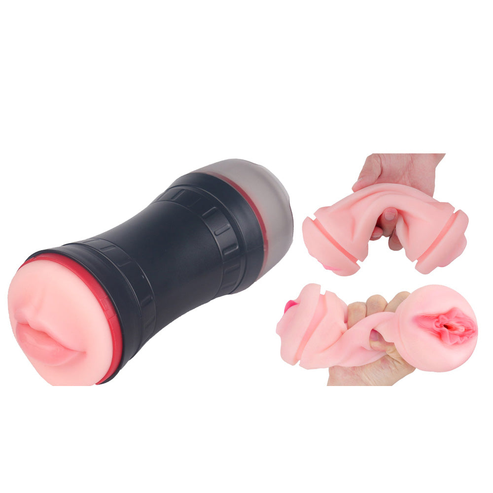 SoloMaxⅡ Double Channel Manual Masturbation Cup Pleasure Realistic 3D Textured Vagina Toys – product view 6