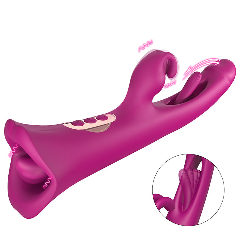 3 in 1 G-spot Vibration Slap Tongue Licking Rabbit Vibrator – product view 2