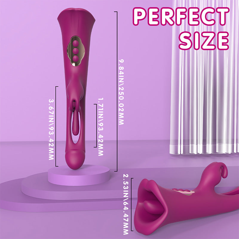 3 in 1 G-spot Vibration Slap Tongue Licking Rabbit Vibrator – product view 8