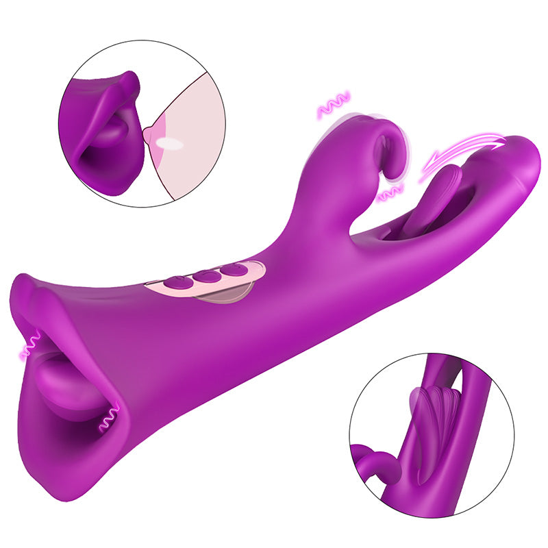 3 in 1 G-spot Vibration Slap Tongue Licking Rabbit Vibrator – product view 9
