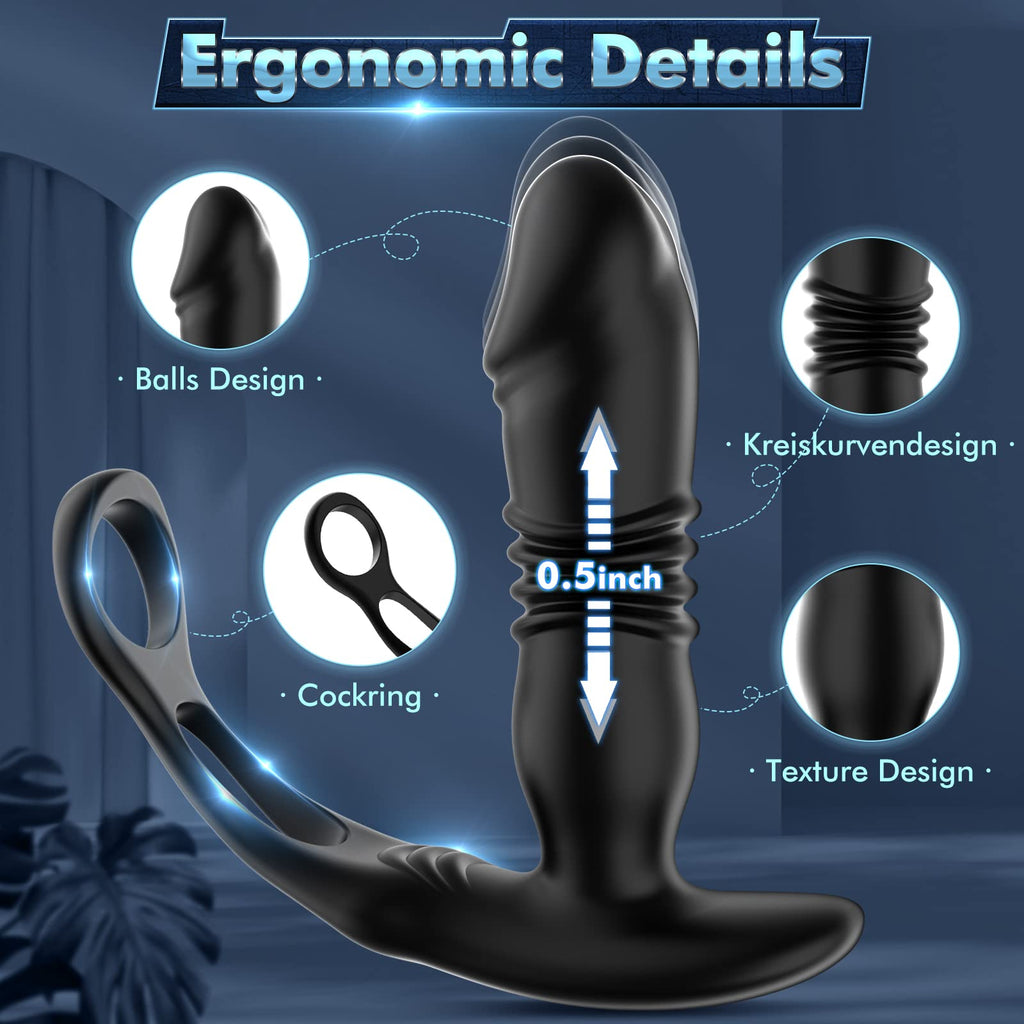 Uxol 3 in 1 Thrusting Prostate Massager Anal Vibrator – product view 4