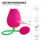 The Rose Vibrator - 5 Suction & 10 Vibration Modes with Vibrating Egg – product view 4