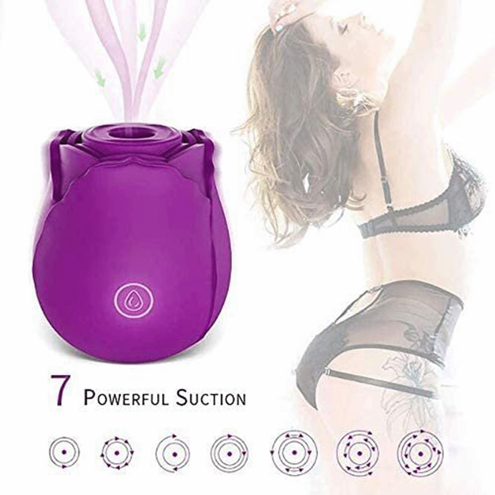 Rose Suction Vibrator 7 Frequency Sucking Clit Massage Rose Toy – product view 5