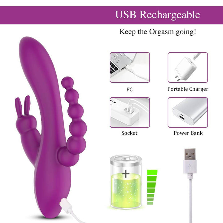 Double-Headed 3-Point Multi-Frequency Vibrating Masturbator – product view 14
