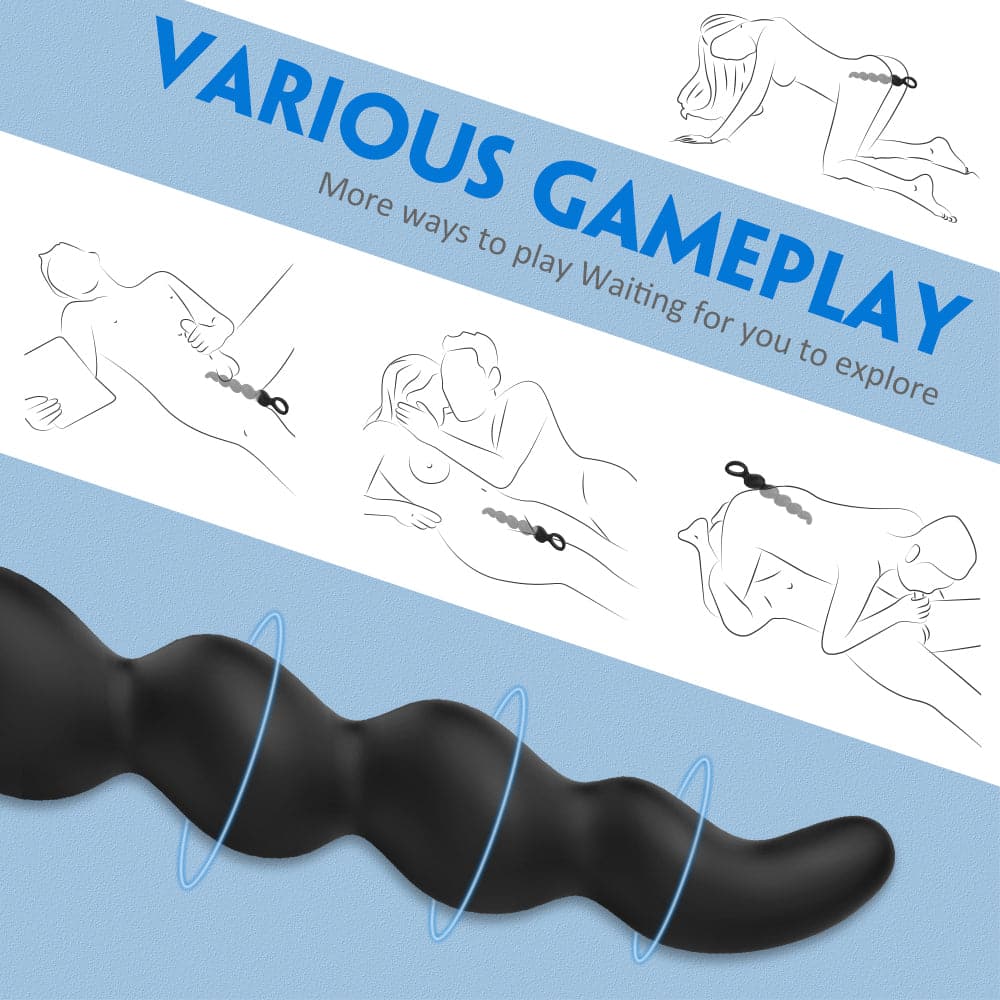 Extra Llong Vibrating Bead Butt Plug – product view 7