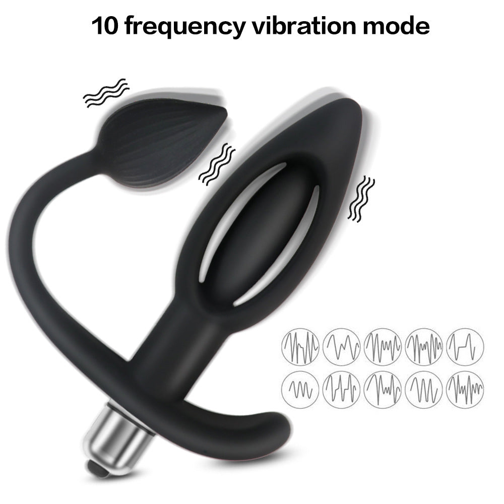 Hollow Thread Silicone Vibrating Anal Plug – product view 3