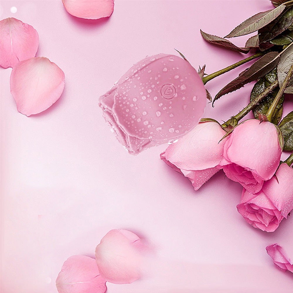 Pink Rose Suction Vibrator 7 Frequency Sucking Clit Massage Rose Toy – product view 3