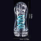 Sci-Fi Blue Male Stroker Cup Silicone Transparent Vagina Soft Blowjob Toys — product image 3