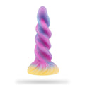 Mixed Color Luminous Spiral Silicone Dildo