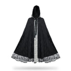 Halloween Party Medieval Lace Cape Gothic Long Hooded Cloak