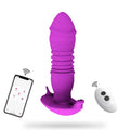 APP Control Telescopic Vibration Anal Plug Vibrator