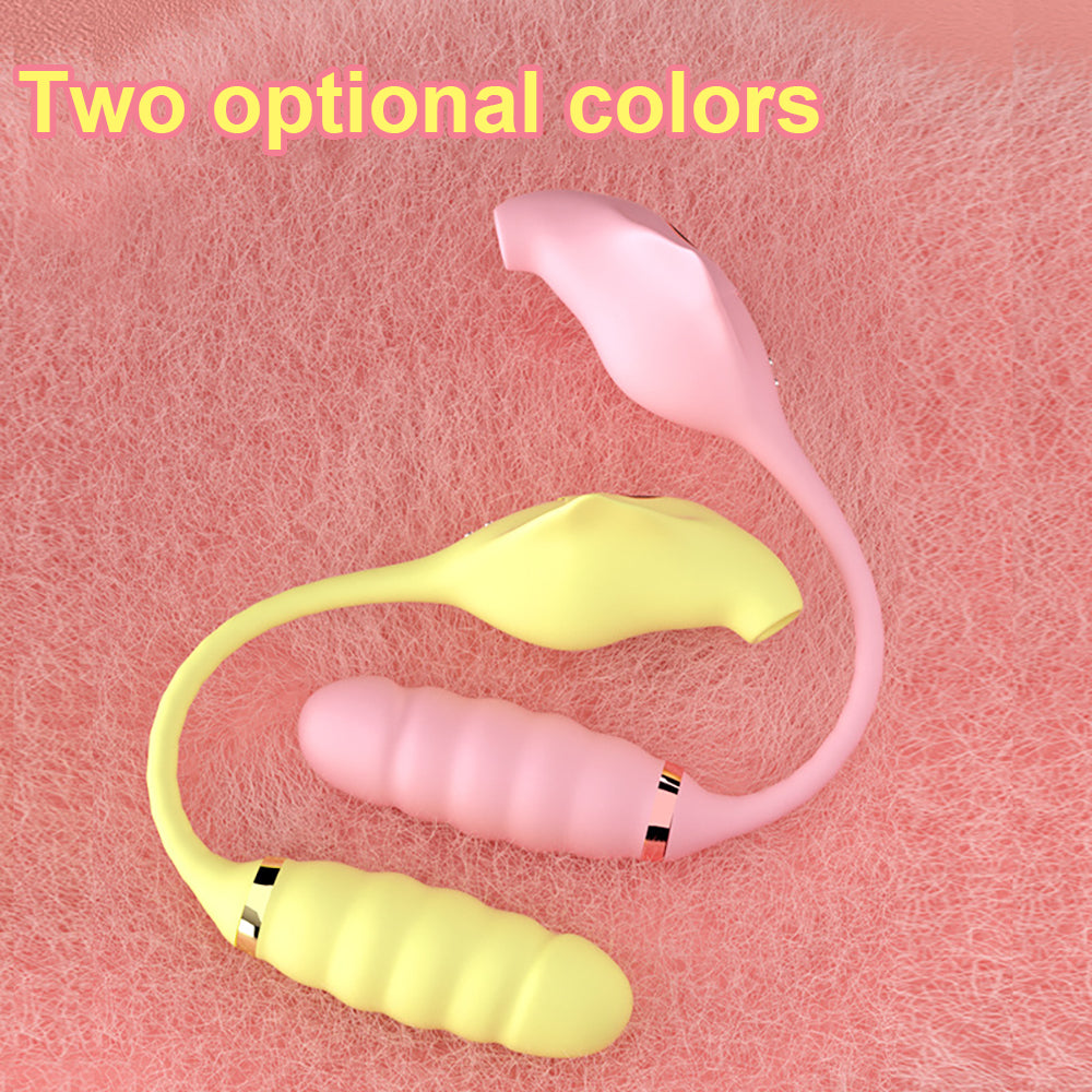 2 in 1 Pink Vibrator Vibration Tongue Licking with Vibrating Egg – product view 3