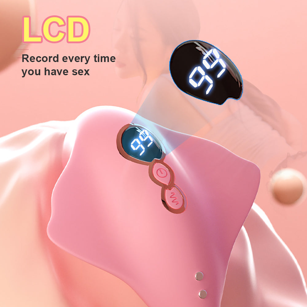 2 in 1 Pink Vibrator Vibration Tongue Licking with Vibrating Egg – product view 4