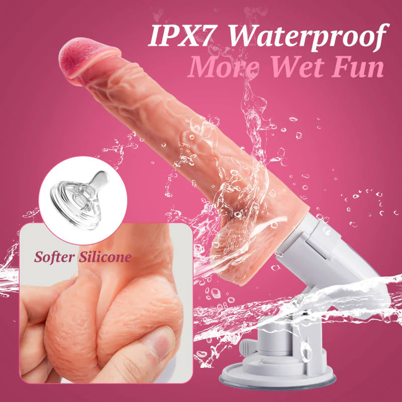 Thrusting Vibrating Dildo Sex Machine 8 Thrusting Rotating Dildo with Vibrating Heating Remote Control – product view 4