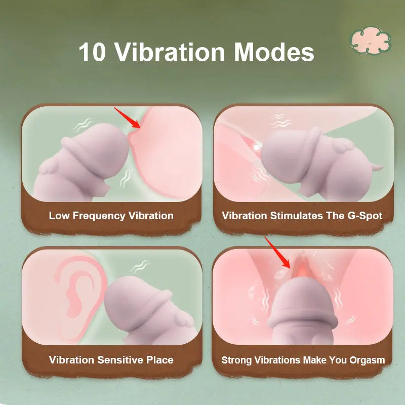 Piglet Vibrating Egg & Pink Vibrator Romantic Angel Sex Toy