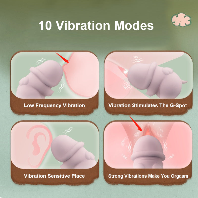 Piglet Vibrating Egg & Pink Vibrator Romantic Angel Sex Toy – product view 4