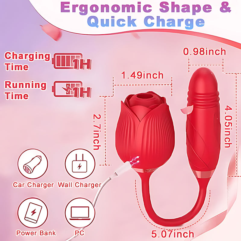 Double Rose Pleasure Set - RoséTrio Thrusting Massager