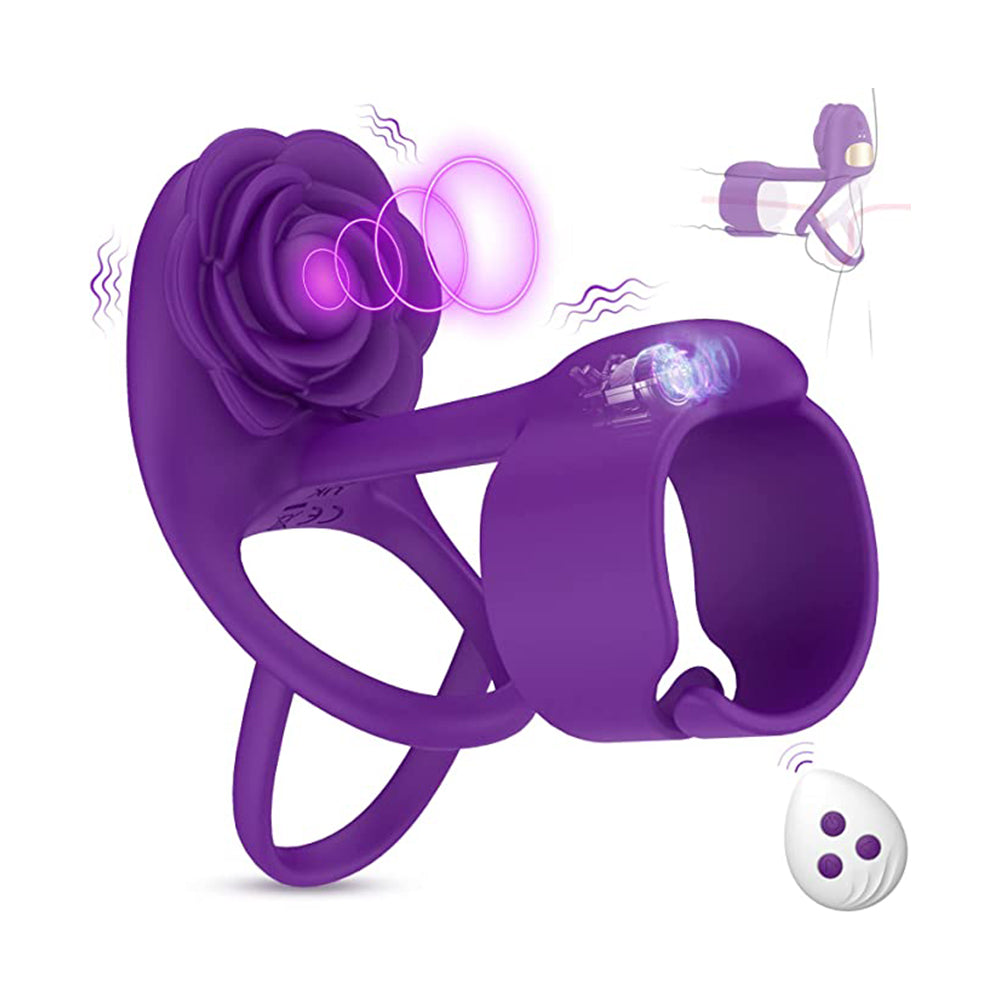 3 IN 1 Penis Ring 10 Vibration Rose Clitoral Vibrator – product view 7