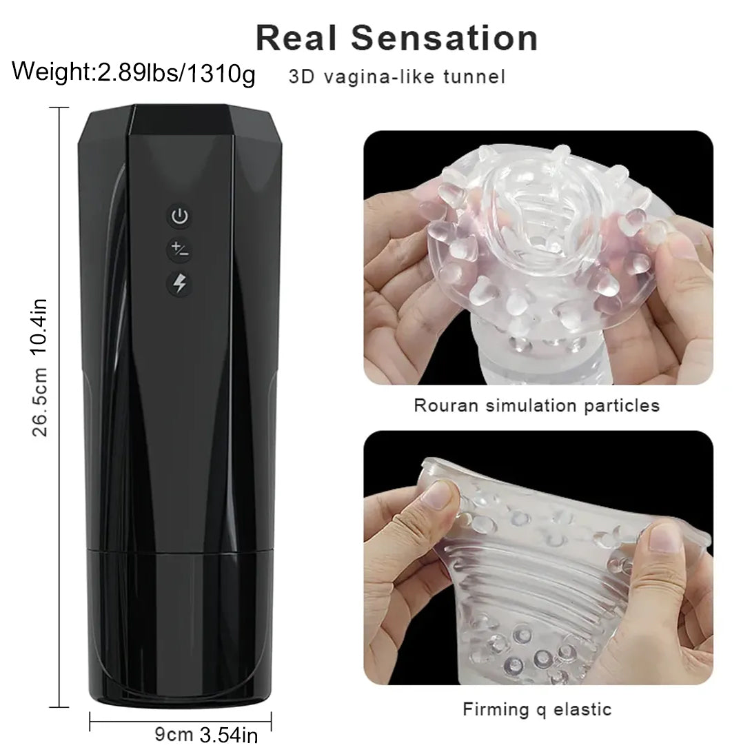 SoloWave 7 Thrusting & Spining Modes Male Stroker Vagina Blowjob Toy with 3D Realistic Textured — product image 6
