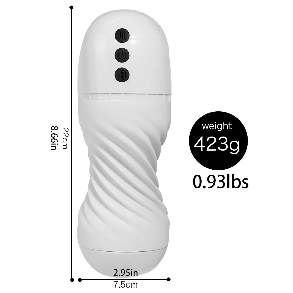 White VortexPro 10 Vibration Sucking Automatic Spiral Male Stroker Cup Blowjob Toys Silicone Vagina Masturbation Adult Sex Toys — product image 5
