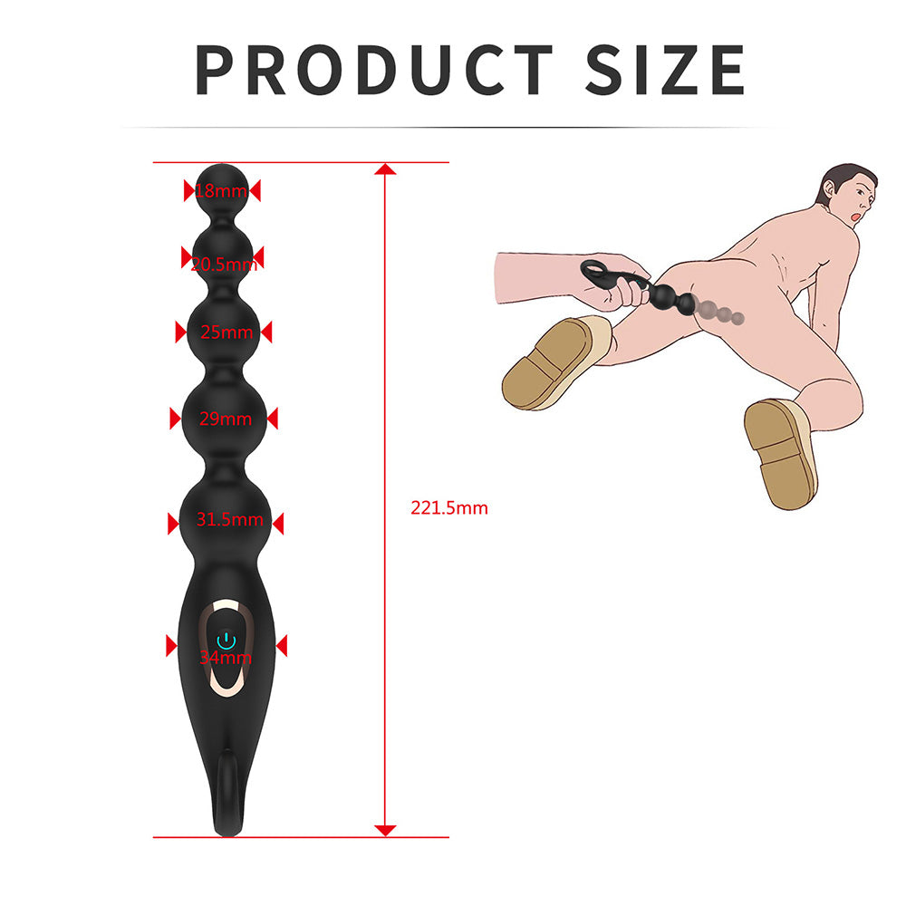 7 Frequency Vibration Anal Plug With Beads In The Back Chamber — product image 8