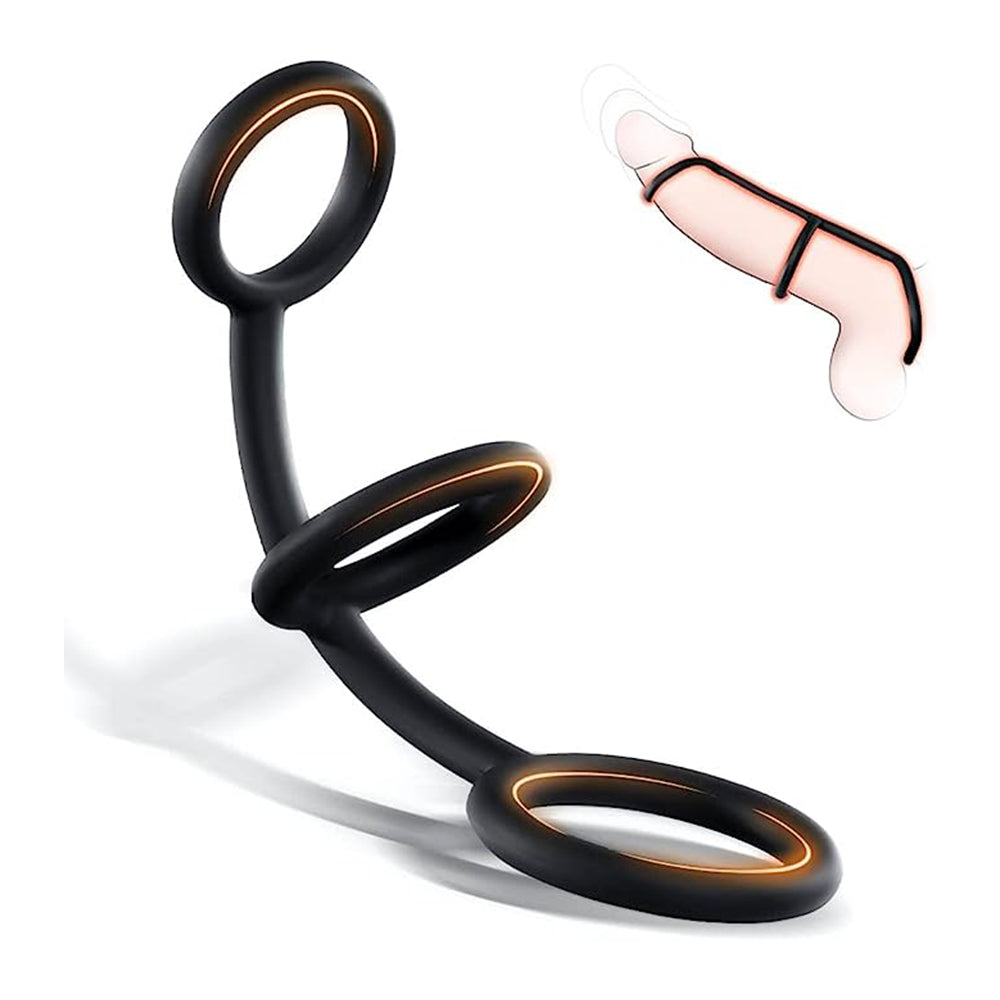 3 in 1 Cock Ring Erection Enhancing Stamina Prolonging – product view 2