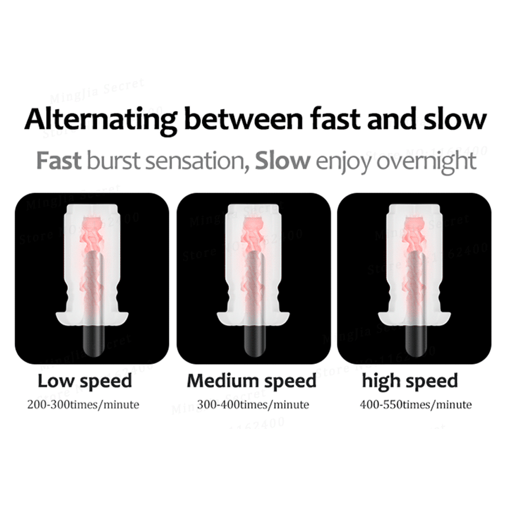 Leten – Black Hurricane Hole - 6 Modes Telescopic Suction Heating Male Stroker – product view 10