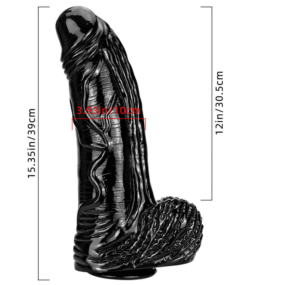 15.35 Inches Huge Long Realistic Textured Penis Dildo – product view 6