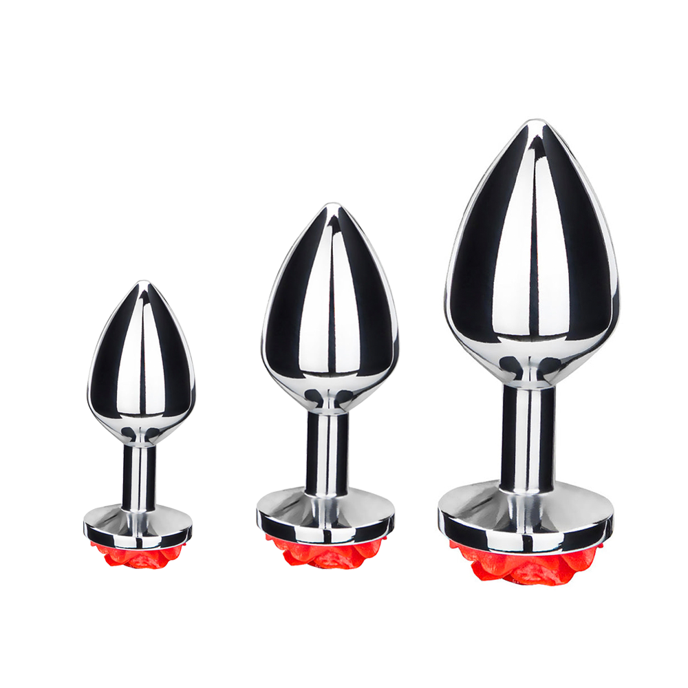 Rose Metal Butt Plug | Silver Small Anal Plug Sex – product view 7