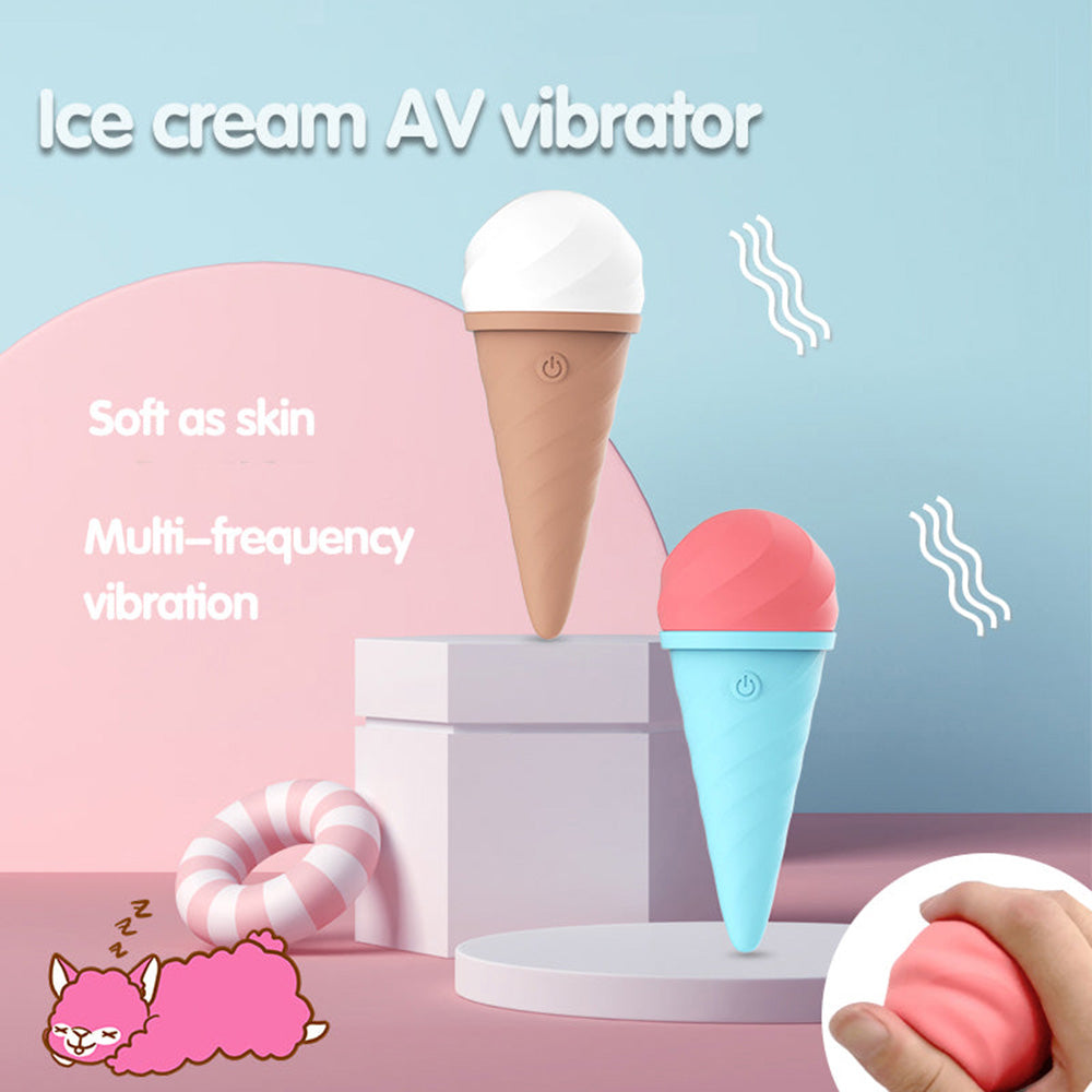 Cordless Cute Ice Cream 10 Vibrating Modes Wand Massager – product view 2